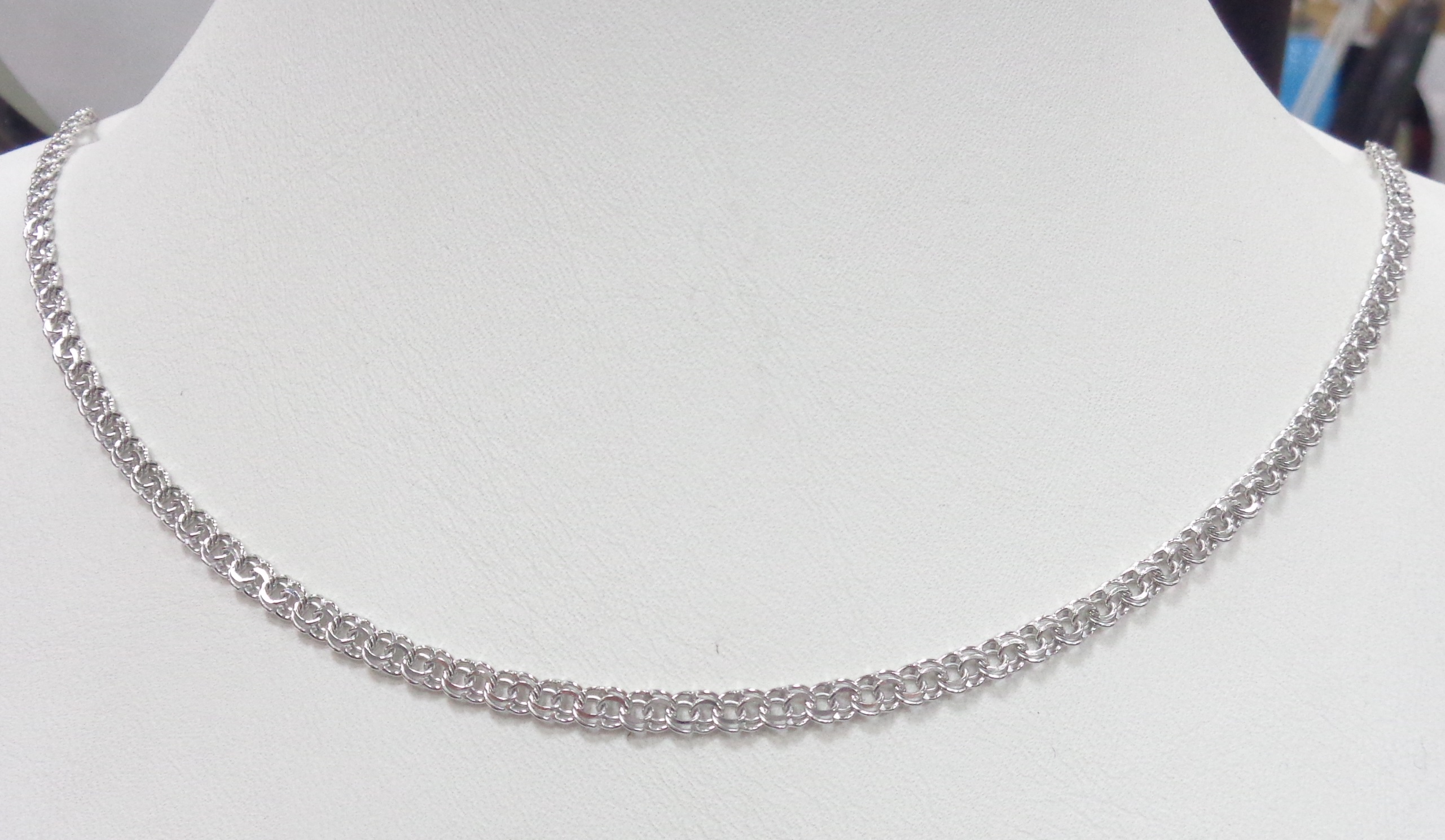 Серебряная цепь плетение "Бисмарк"